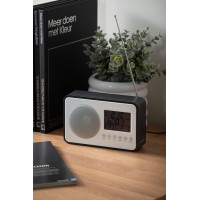 Budík a FM rádio Karlsson KA6036BK, 13cm